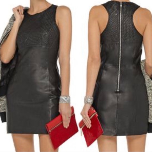 Walter Baker Dresses & Skirts - 🔥 Walter Baker Black Basket Weave Leather Dress